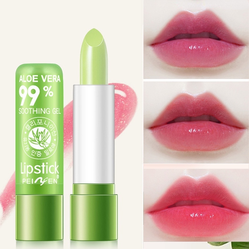 Mudança De Temperatura Baton Bálsamo Labial Cristal Batom Aloe Vera Color Vitality Girl Lip Beauty Care Maquiagem