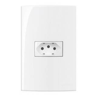 CONJUNTO TOMADA 10A  ADRAO BRASIL 2P+T PINO FINO BIVOLT ATÉ 250V 4X2 BRANCA LINHA SLEEK MARGIRIUS em Oferta na Shopee