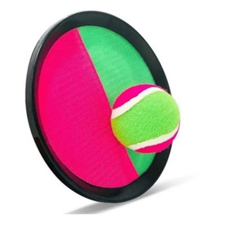 Kit com 2 Raquetes de Praia e Camping com Tiras Autocolantes + Bola Esporte Infantil Pais Filhos em Oferta na Shopee