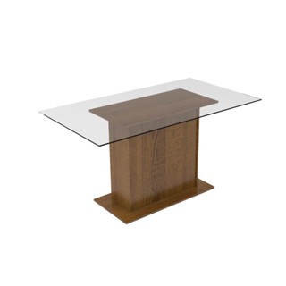 Mesa Madesa Retangular Tampo de Vidro 5330 Rustic