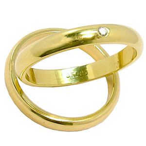 Par Alianças Casamento Casal Maciça 5 mm 12 Gr Maciça Anatômicas Pedras de Brilhantes 2 mm Ouro 18 Kilates