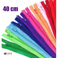 Ziper Nylon Fino - 40cm - Nº3 - Pct C/100 Unid.