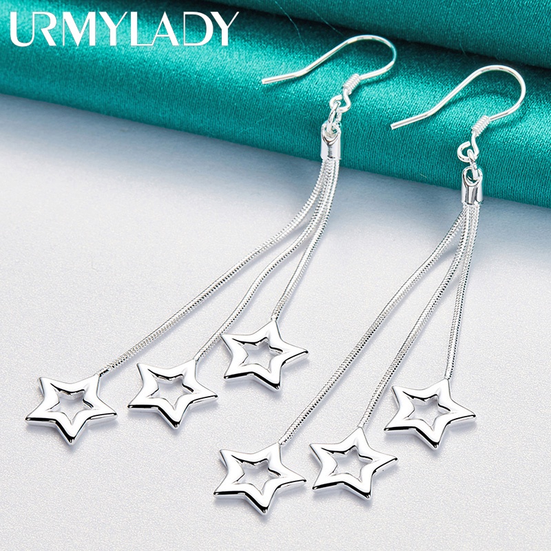URMYLADY 925 Estrelas De Prata Esterlina Brincos Para Mulheres Festa De Casamento Amuleto Jóias De Moda em Oferta na Shopee