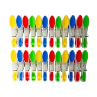 Kit Pregador de Roupa 24 Unidades Plástico Lavanderia Varal Durabilidade Bompack