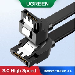Cabo UGREEN Sata 3.0 Para Unidade De Disco Rígido SSD HDD 3 Reto De Ângulo Placa Mãe Asus MSI Gigabyte (50cm)