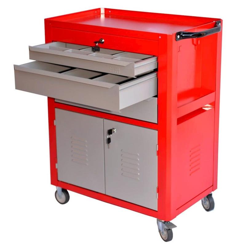 Carrinho para Ferramentas 120 KG Fechado 3 Gavetas C-06 Vermelho FERCAR - Home & Living