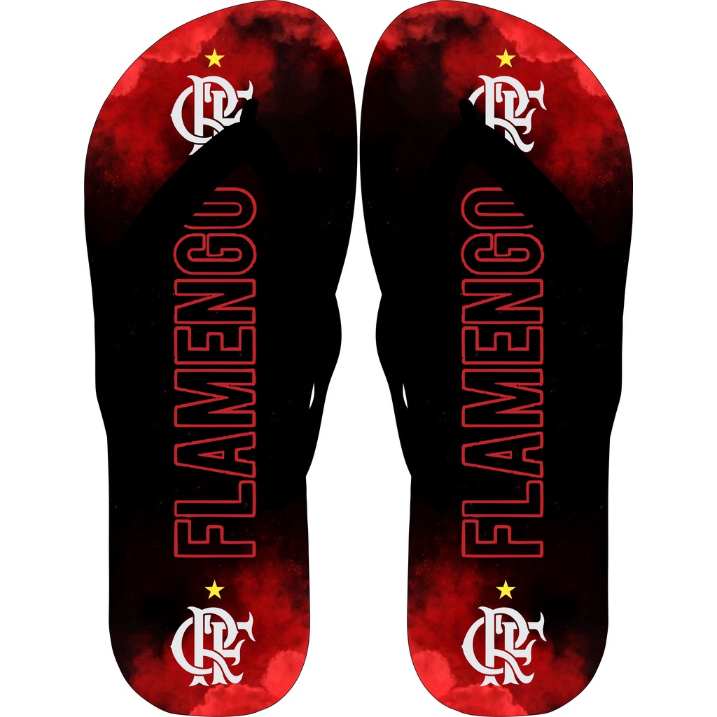 Chinelo Flamengo Personalizado Mengão Time Futebol Clube Adulto Infantil Sandália Flamengo, 2 modelos