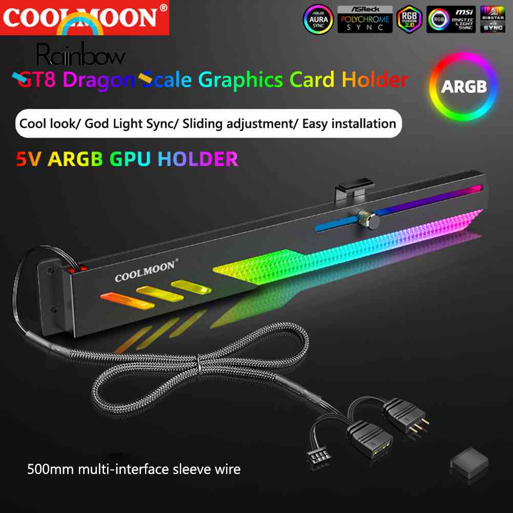 COOLMOON GT8 Suporte Horizontal GPU Para Placa De Vídeo De Computador