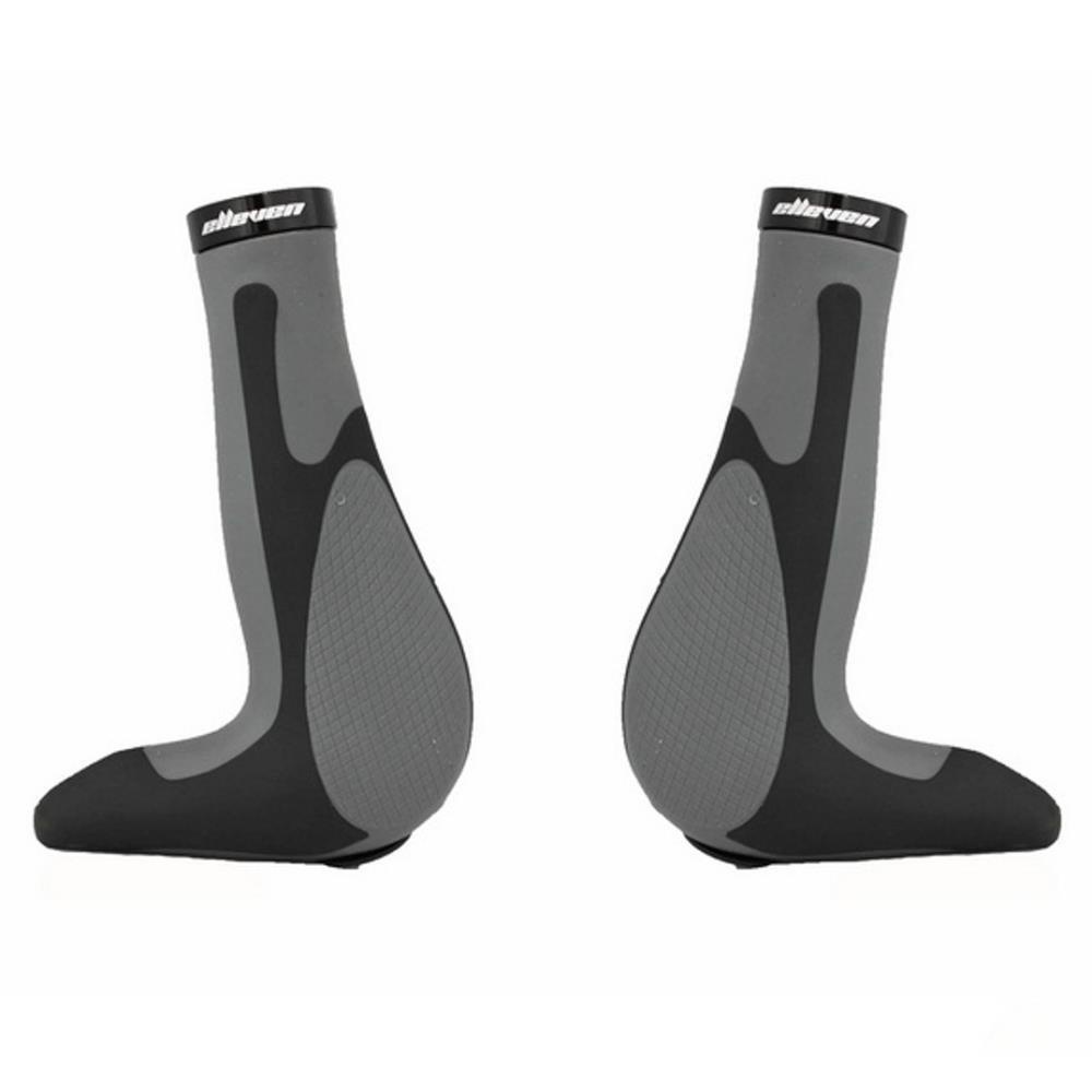 Manopla Mtb Ergonomica com Bar End e Trava Punho Preto/Cinza 140mm