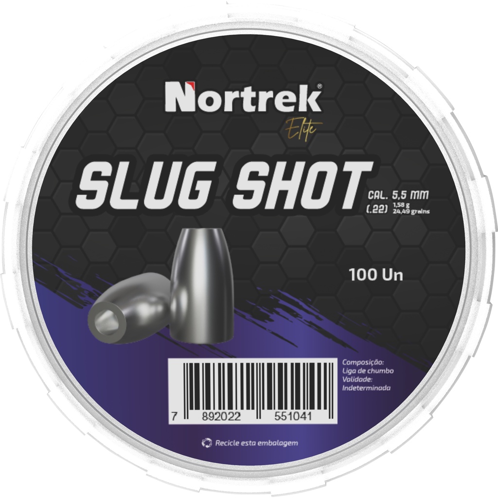 Chumbinho Nortrek Elite Slug Shot 5,5mm C/ 100 Un