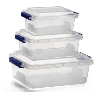 Kit 3 Peças Caixa Organizadora Multiuso Guarda Coisas  Porte Treco Conjunto Viena