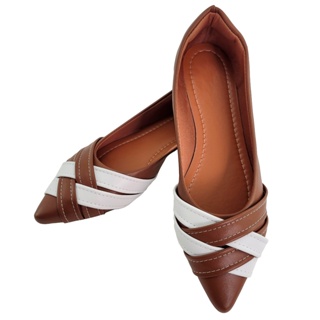 Sapatilha Bico Fino Feminina Rasteirinha Trançada Tiras Casual Confortável e Macia Marrom Sandália Feminino em Oferta na Shopee