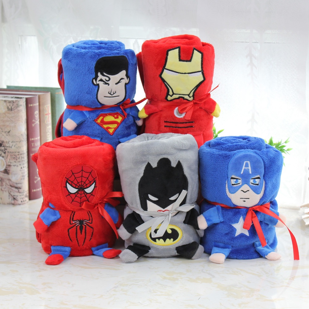 Melhor O Cobertor Vingadores Homem-Aranha De Ferro Batman Super-Capitão  América Manta Enrolada Portátil W | Shopee Brasil