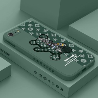 Capa De Celular Para IPhone 8 7 6 6S Plus SE 2020 Mecha Bear Liquid Silicone Side Pattern