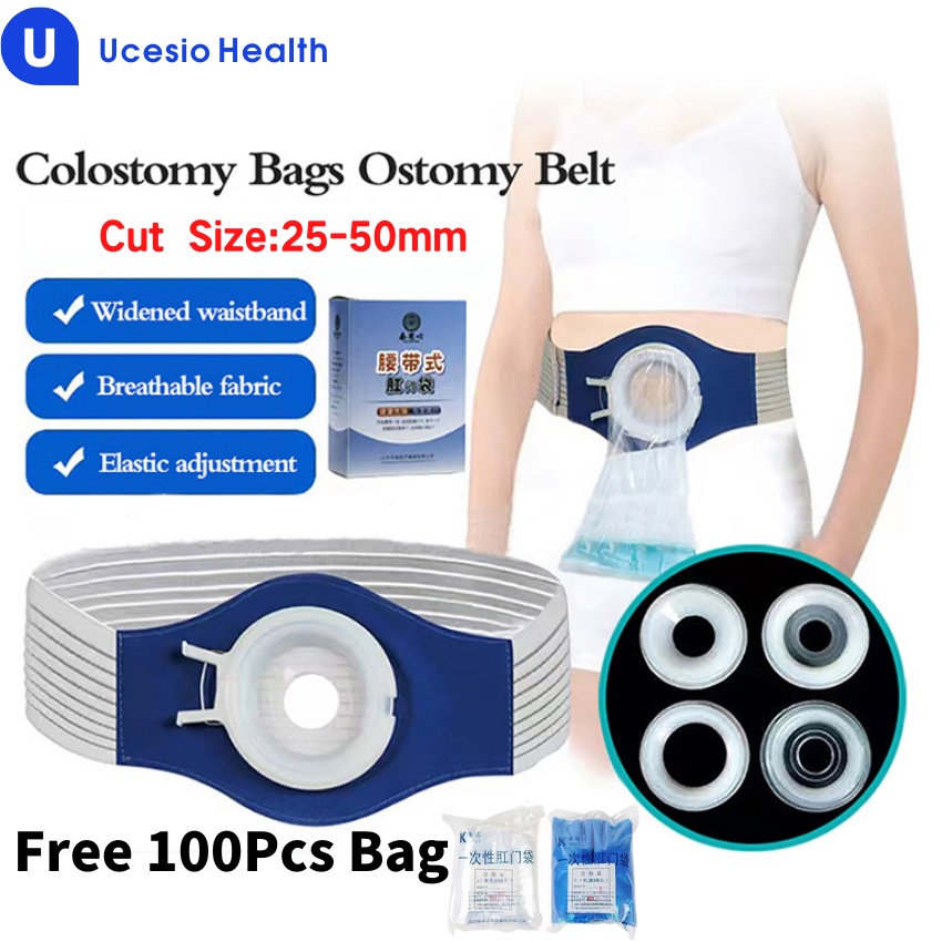 Cinto De Ostomia Com 100 Peças Saco Urostomia Drenável Após Colostomia Ileostomia Bolsa em Oferta na Shopee