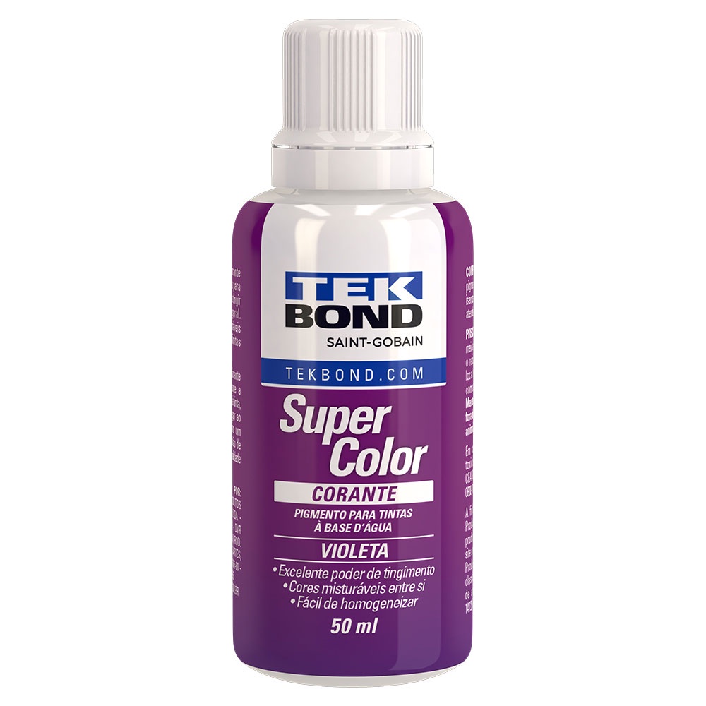 Corante Liquido p/ Tintas Super Color Violeta 50ml Tek Bond