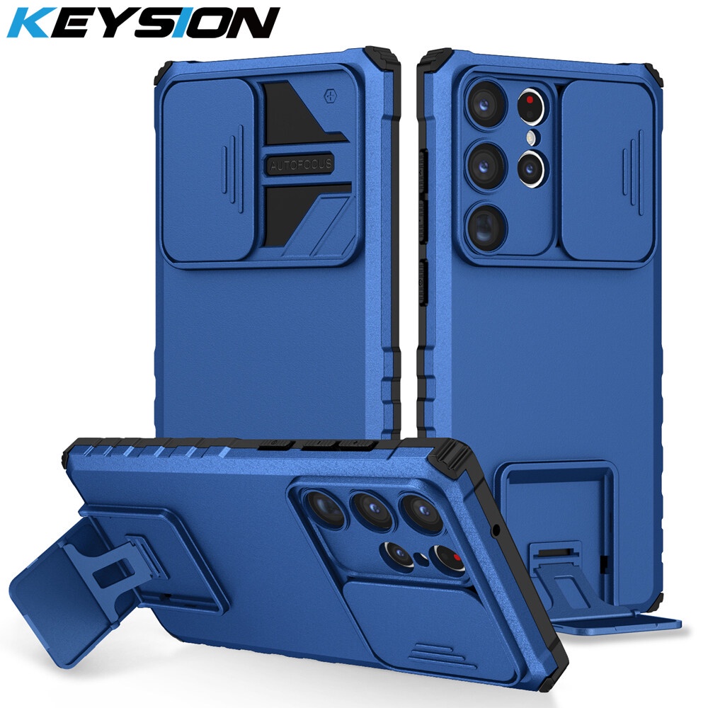 KEYSION Capa À Prova De Choque Para Samsung S23 Ultra 5G S23 + Proteção Da Lente Câmera Deslizante De Celular Galaxy S22 S22 Plus