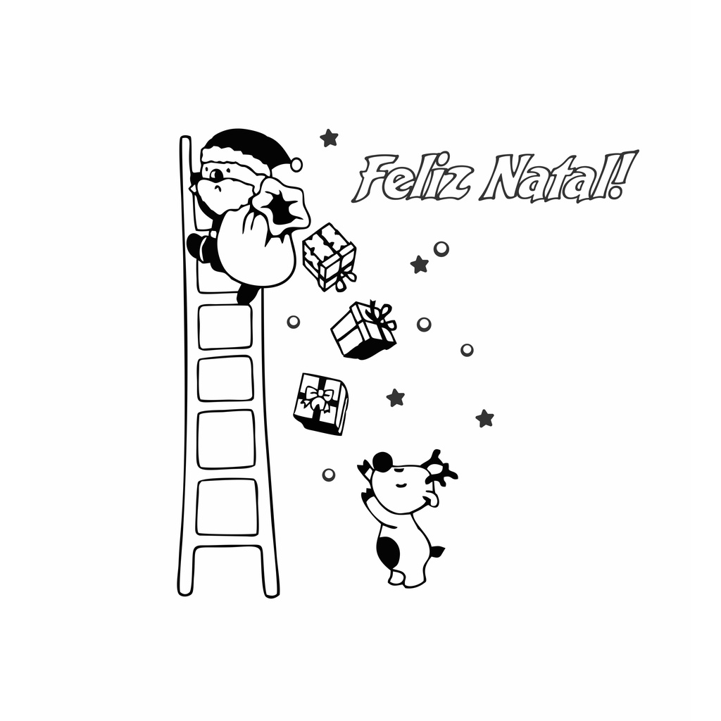 Adesivo Feliz Natal  escalada | Natalino | Decoração Sala | Loja | Parede| Studio  | Vitrine | Boa Festas |