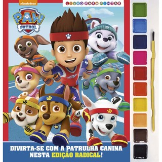 Patrulha Canina Livro para Pintar com Aquarela em Oferta na Shopee