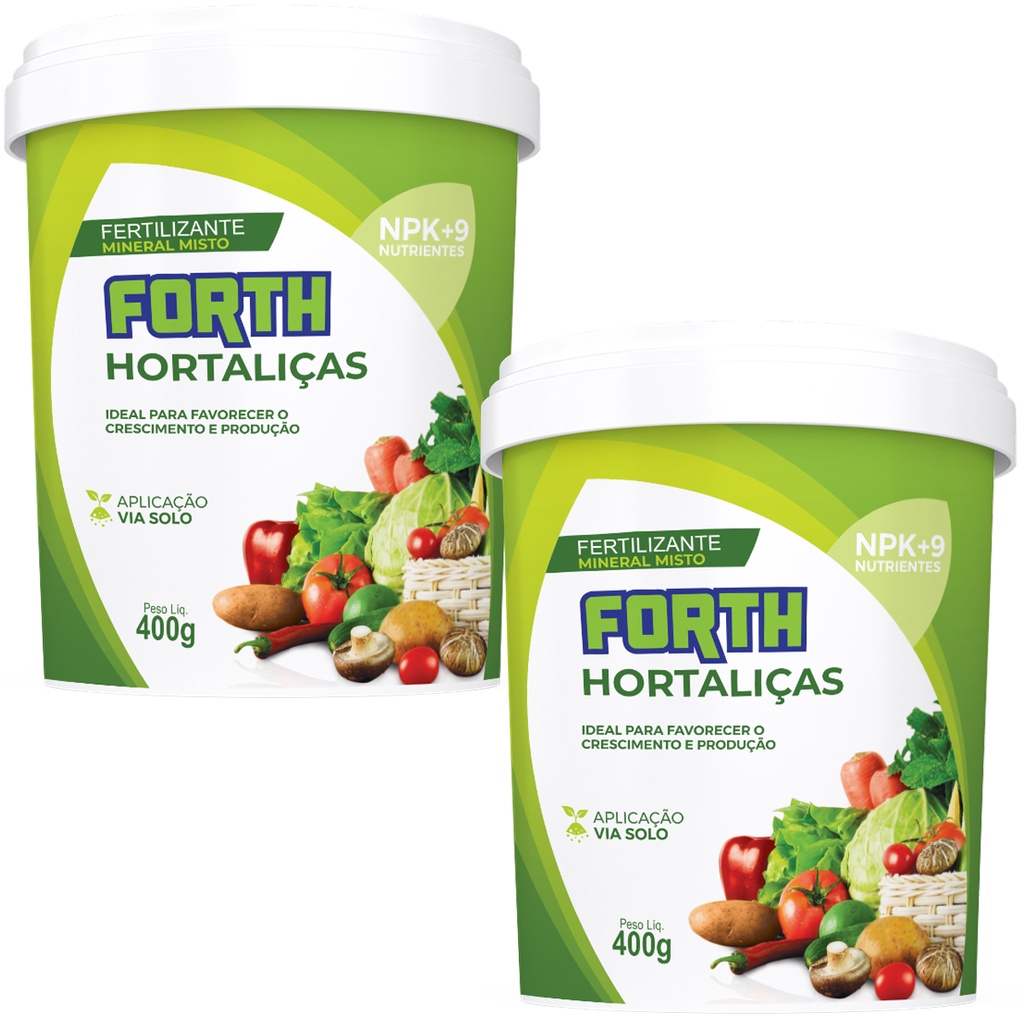 Kit 2 Fertilizante Adubo Forth Hortaliças 400g Nutrição Para Hortas - Forth em Oferta na Shopee