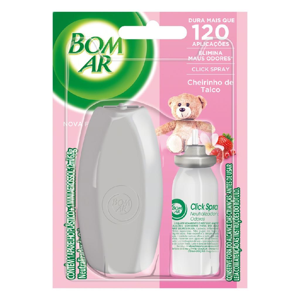 Desodorizador Click Spray Cheirinho De Talco com Refil 12Ml - Home & Living
