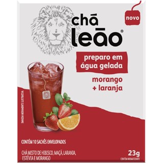 Chá Leão Água Gelada - Morango E Laranja 10 Sachês