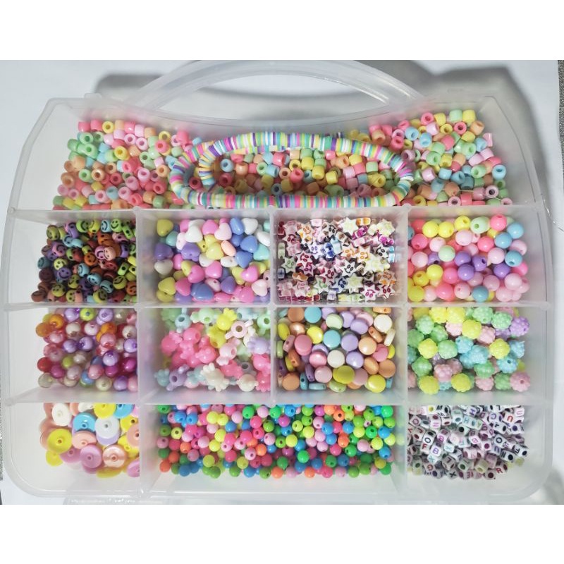 Kit Miçangas Coloridas Maleta para montar pulseiras