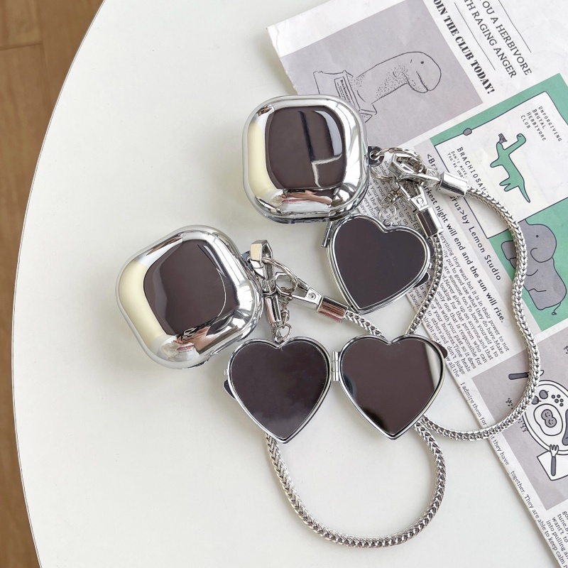 Samsung Galaxy Buds Pro & 2 Case Live FE Pulseira Espelho Do Amor Eletroplateada Capa Protetora À Prova De Choque
