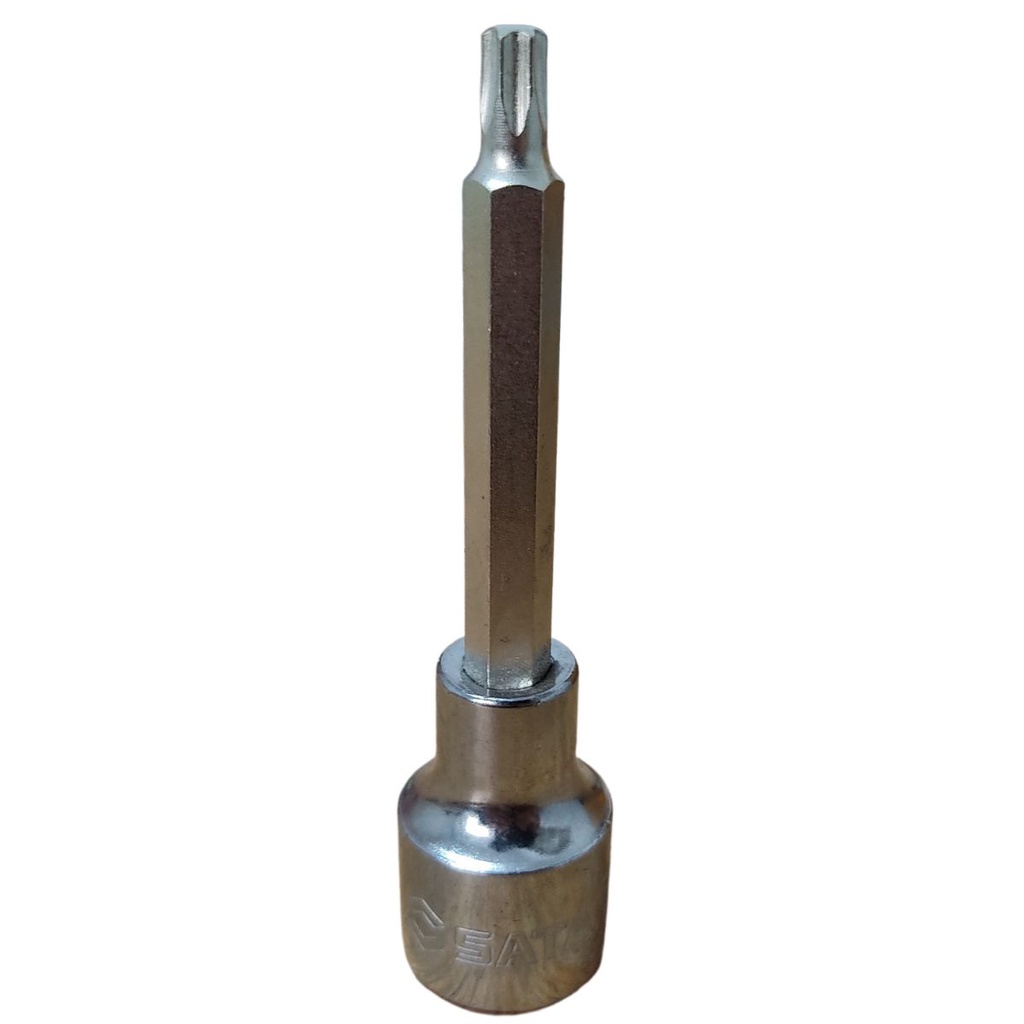 Chave Soquete Torx Longo T55 x 100mm Encaixe 1/2 Aço SATA