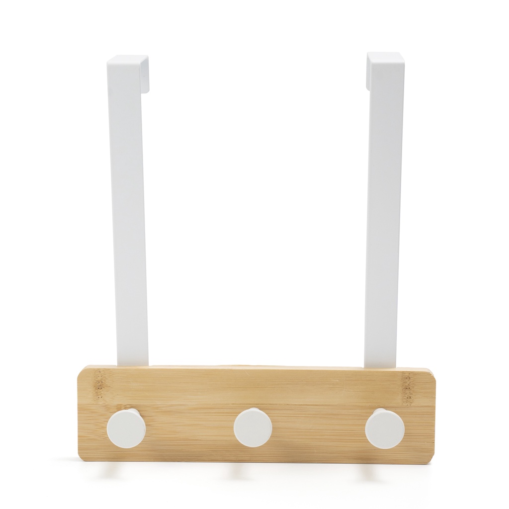 Cabideiro de porta bambu 3 ganchos sem furar - Oikos - Home & Living