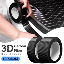 3cm/5cm/7cm/10cm Adesivo 3D De Fibra De Carbono Para Carro Fita Protetora De Anti Raspagem Espelho Lateral Do