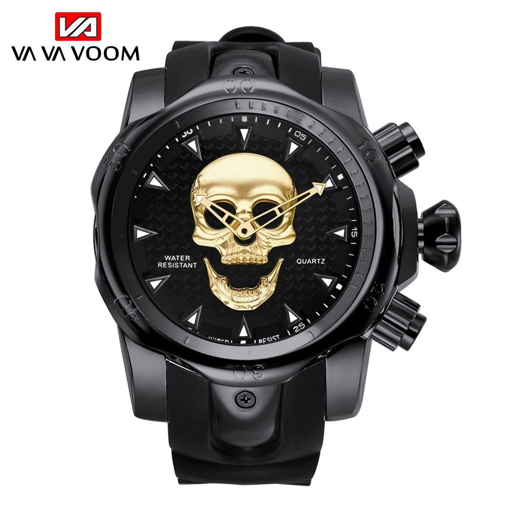 Relógio Ghost Skull Men's Watch Sports Tide Invicta Fita De Silicone ...