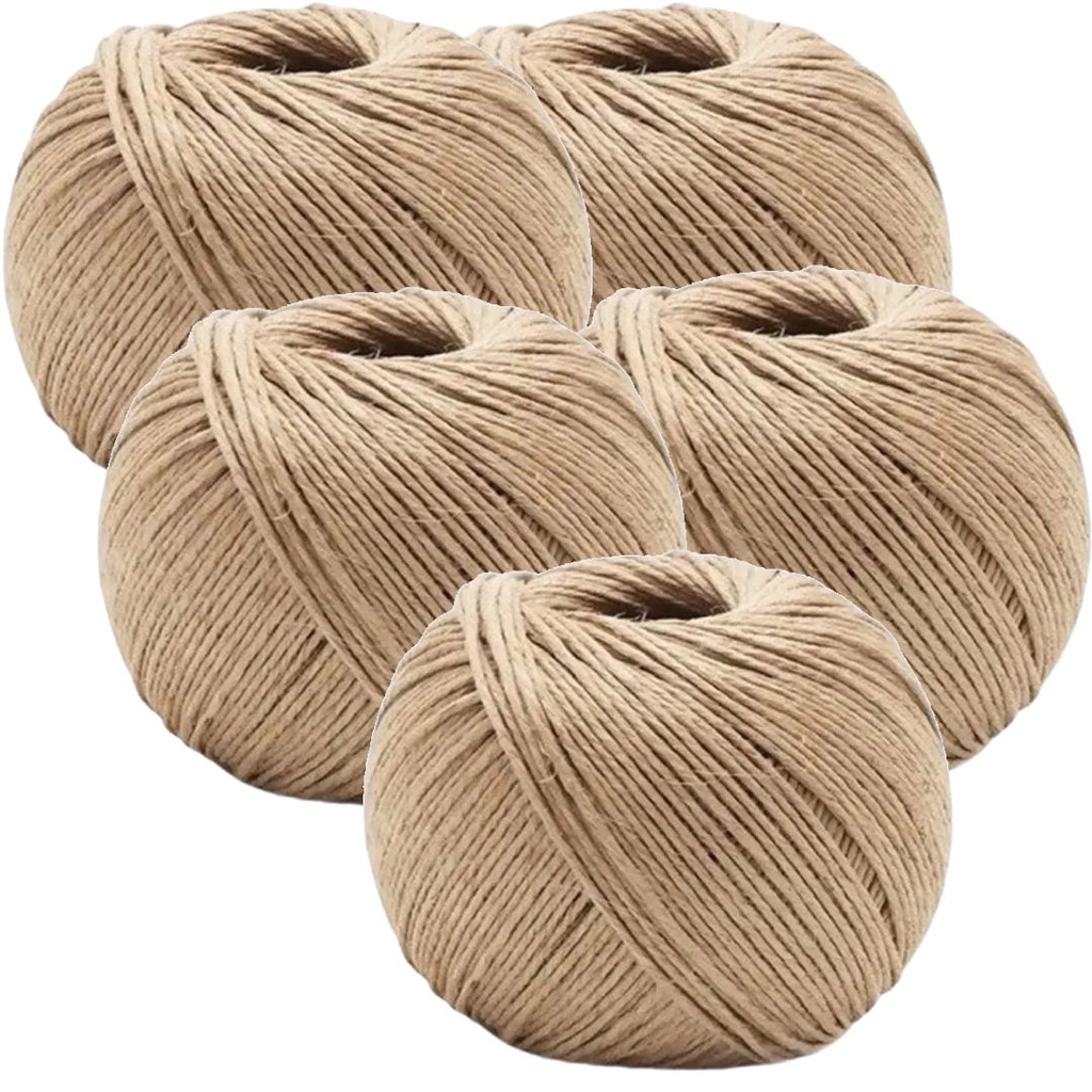 Kit 5 Un Fio Cordão Rami Natural Rústico 2mm Rolo 200g Sisal Aprox 180mts Para Artesanatos, Convite