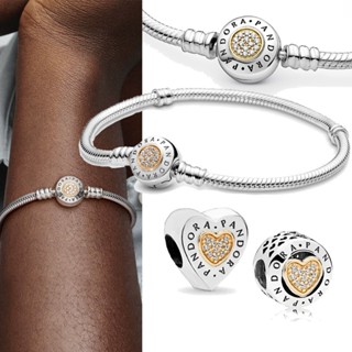 Pulseira Bracelete Pan De Diamante Círculo De Ouro 14k Cobra Berloque Pingente Charmes Acessórios DIY De Prata 925