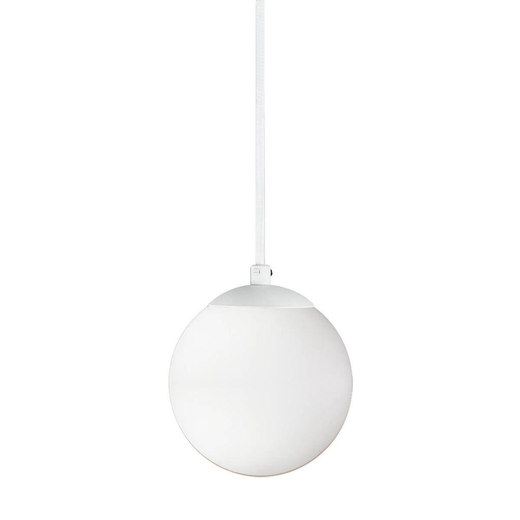 Pendente Globo Esfera de Vidro Branco Fosco 14cm - BRANCO
