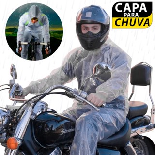 Capa De Chuva Transparente Completa Com Bota Calça Capa Com Capuz Resistente Moto Bike