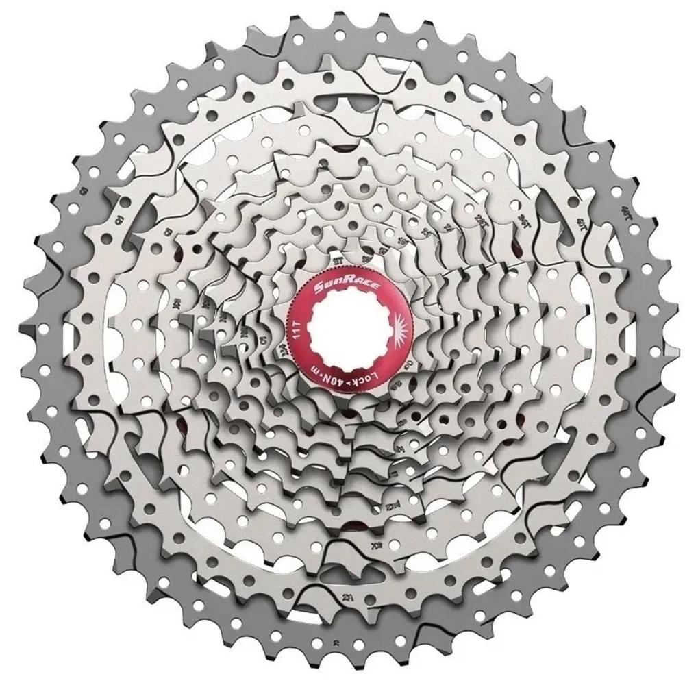 Cassete Sunrace 10 Velocidades MX3 Cromado 11-46 Dentes MTB