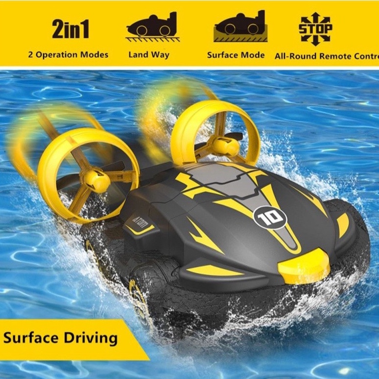 2.4 GHZ Anfíbio 2 Em 1 Carro De Controle Remoto RC De Deriva Anfíbia De Forte Potência
