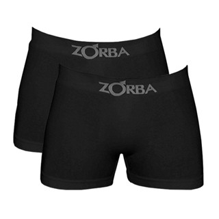 Kit 2 Cuecas Boxer Zorba Algodão Preta Sem Costura 781