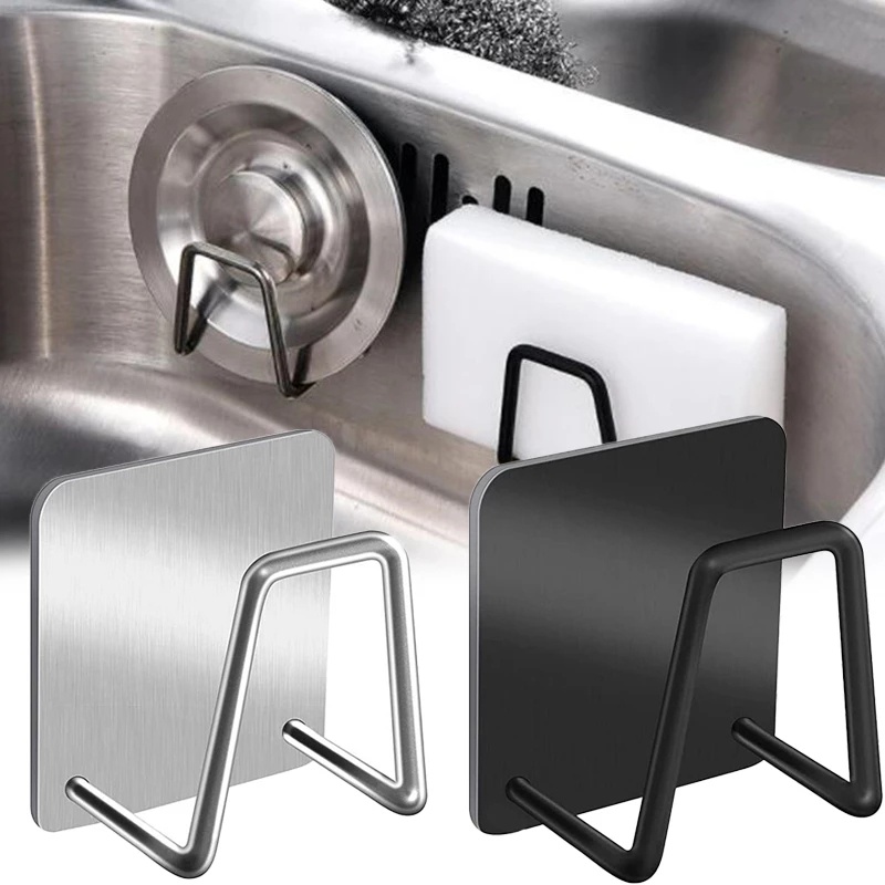 Suporte De Esponjas De Aço Inoxidável Para Cozinha Auto-Adesivas Pia Esgoto Home Office Multifuncio is Ganchos De Parede Criativos Pendurar Sem Costura