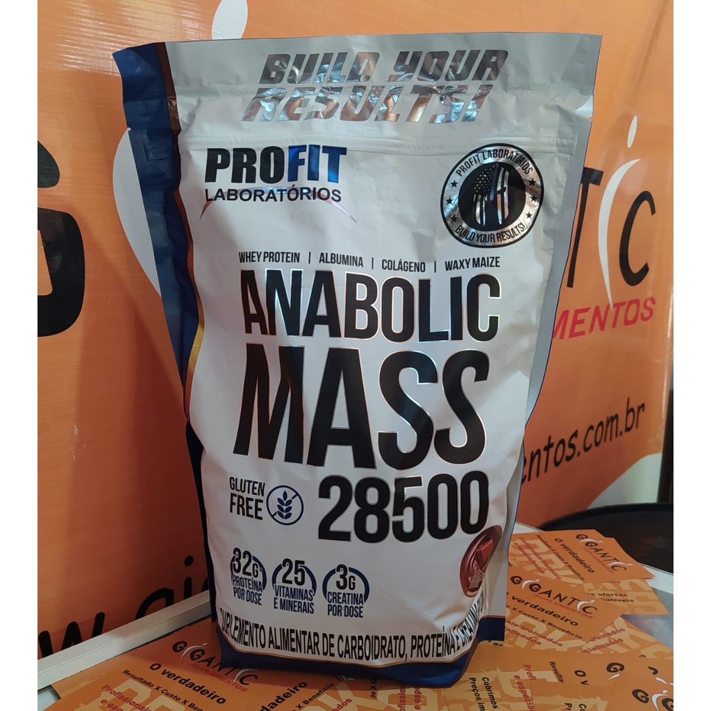 Anabolic Mass 28500 Hipercalórico com Whey Creatina Vitaminas Ideal para Ganho de Massa