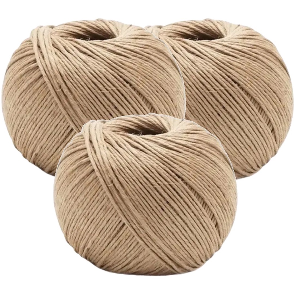KIT C/3 Un. Fio Barbante Rami 2mm Rolo 200g Sisal Aprox 180mts Para Artesanatos Convite Amarração