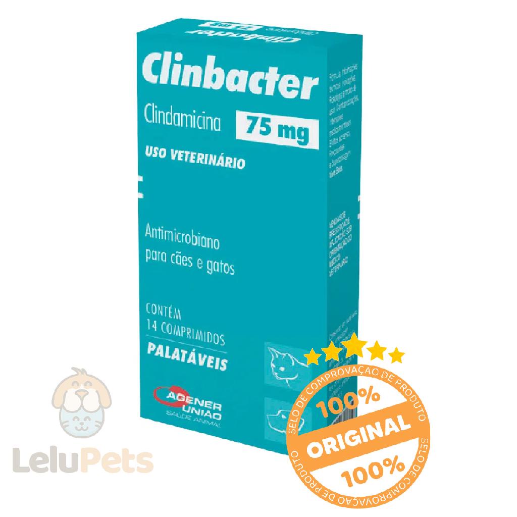 Clinbacter 75Mg Antimicrobiano Agener Cães e Gatos 14Comp em Oferta na Shopee
