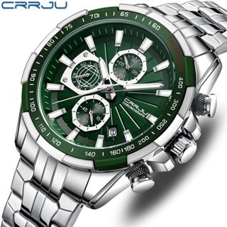 CRRJU Relógio Masculino Novo Design Multifuncional Ponteiro Luminoso Mostrador De Aço Inoxidável Moda Top Marca De Luxo em Oferta na Shopee