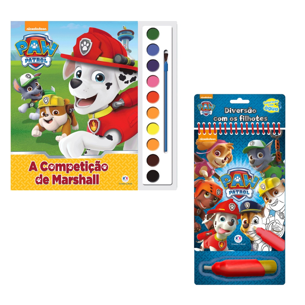 Kit livros Colorindo com Água Patrulha Canina II em Oferta na Shopee
