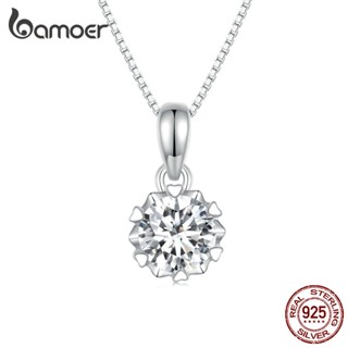 Bamoer S925 Colar Moissanite Brilhante Moda Para Mulheres Estudante MSN008