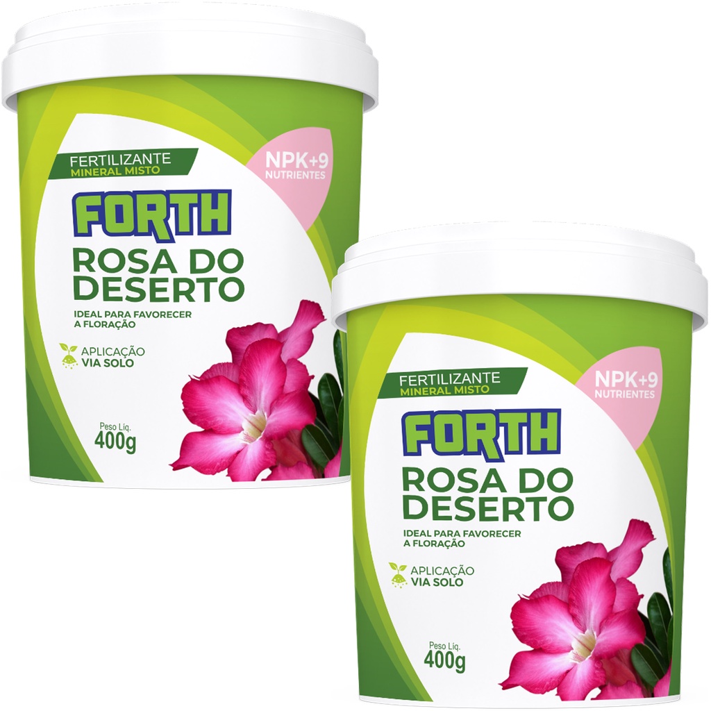 Kit 2 Adubo Fertilizante Forth Rosa Do Deserto 400g Floração Forth em Oferta na Shopee