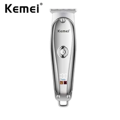 Aparador De Cabelo Elétrico Kemei USB Para Homem Clippers Sem Fio De Tamanho Pequeno Máquina De Cortar Profissional Barbeador Recarregável