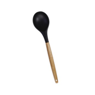 COLHER DE SILICONE COM CABO DE MADEIRA - OIKOS