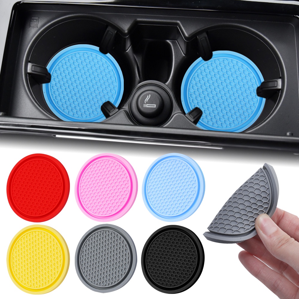 Interior Silicone Porta-Copos De Carro Protetor De Veículo Impermeável Tapete Universal Anti-Deformação Acessórios Antiderrapantes Portáteis Ornamentos Viagem Mini Strass Suporte Para Copo S
